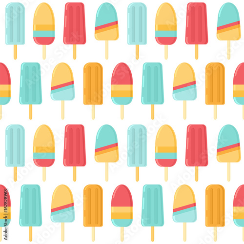 Seamless vector pattern with colorful ice cream.