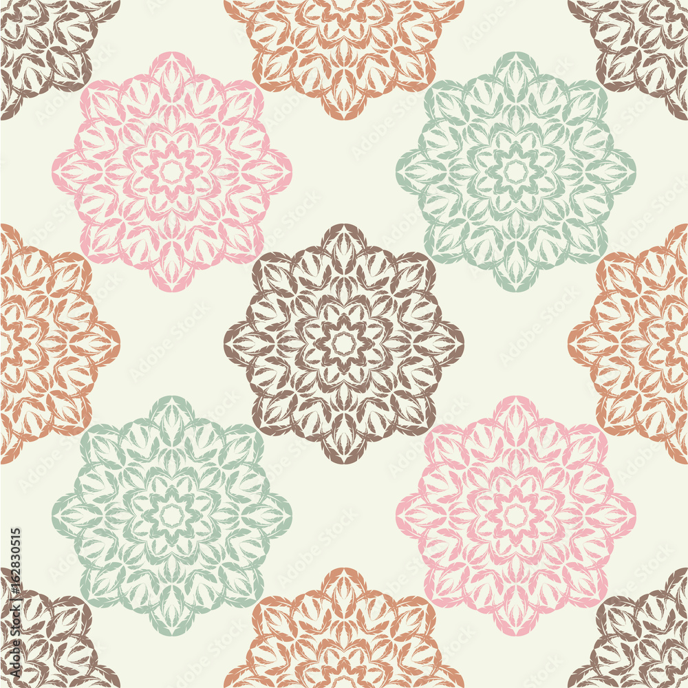 Seamless vector background with lace pattern. Textile rapport.
