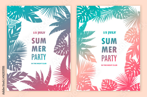 Set of beautiful tropical banners.  photo