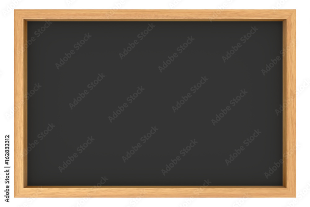 Blank Chalkboard With Copy Space With Wooden Frame On White Background, 3d illustration Blank Chalkboard With Copy Space With Wooden Frame On White Background, 3d illustration