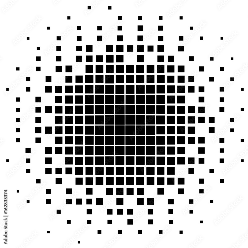 Vector dots halftone. Black Square, cube, cross, on white background.  texture round Stock Vector | Adobe Stock