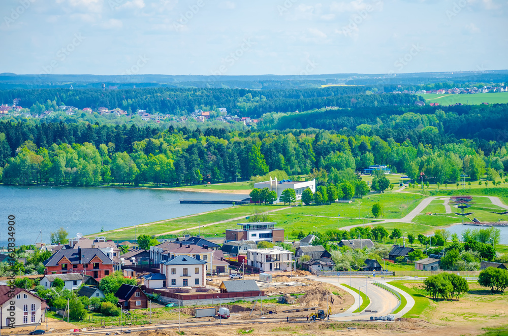 Picturesque large Minsk reservoir Drozdy in Belarus.