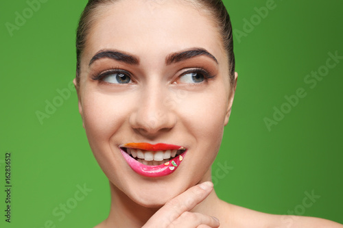 Portrait of beautiful woman...