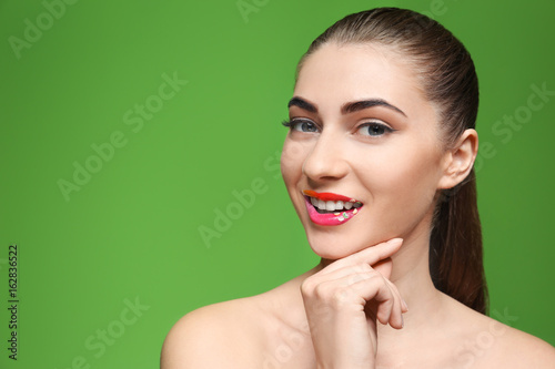 Portrait of beautiful woman...