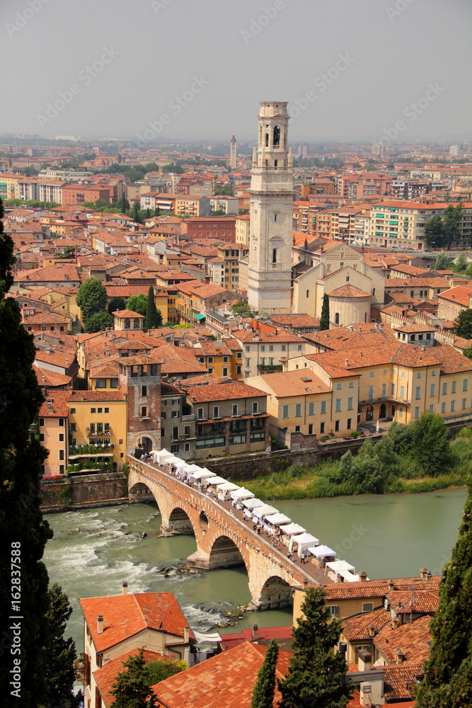 View of Verona Italy  from Castel San Pietro