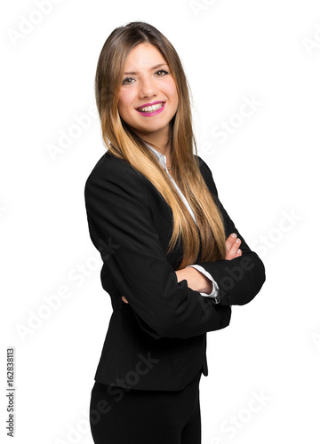 Young secretary isolated on white photo