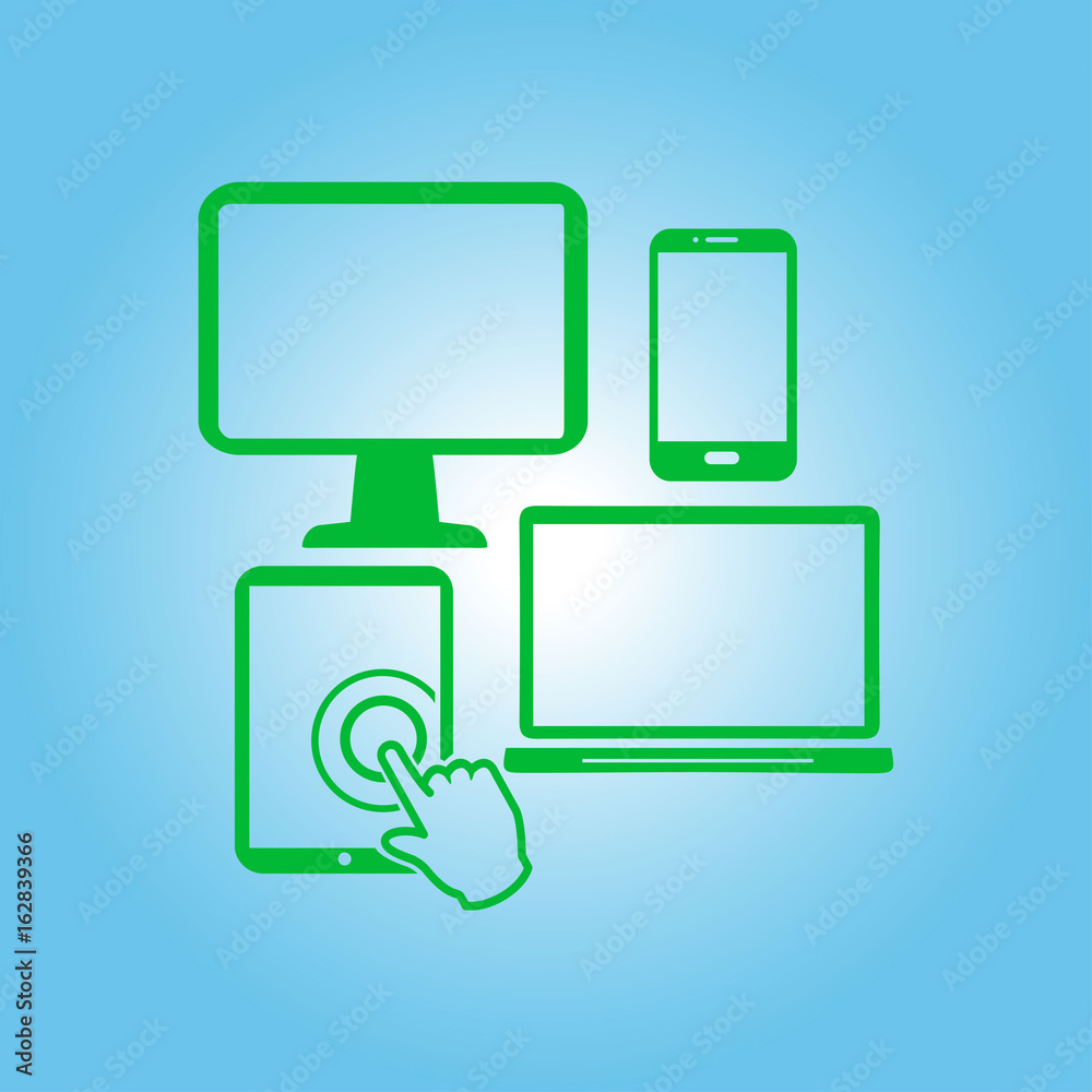 Smartphone computer tablet netbook symbol. Flat design. Smartphone computer tablet netbook symbol. Flat design.