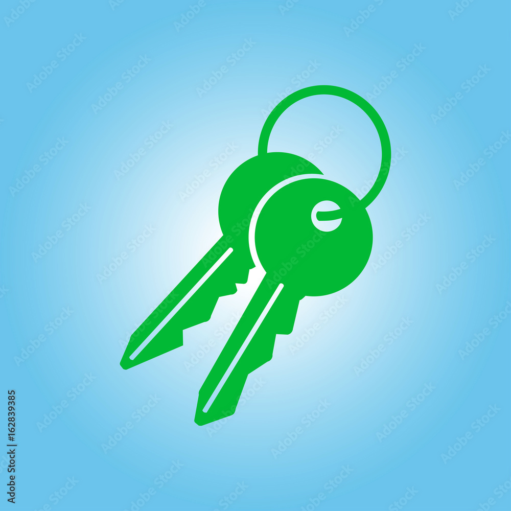 Key icon. Lock symbol. Security sign. Flat design style. Key icon. Lock symbol. Security sign. Flat design style.
