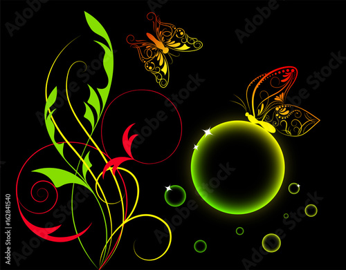 Abstract background. Butterfly.Vector