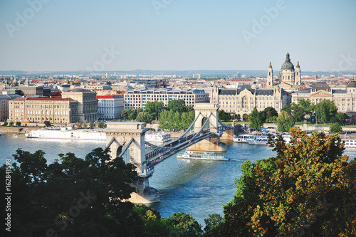 Budapest, Hungary, Europe - Chain bridge panoramic view