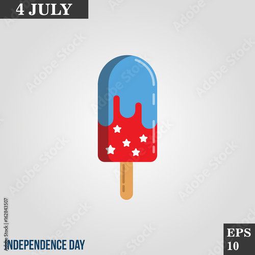 Sweet ice cream icon in trendy flat style isolated on grey background. Usa independence day symbol for your design, logo, UI. Vector illustration, EPS10.