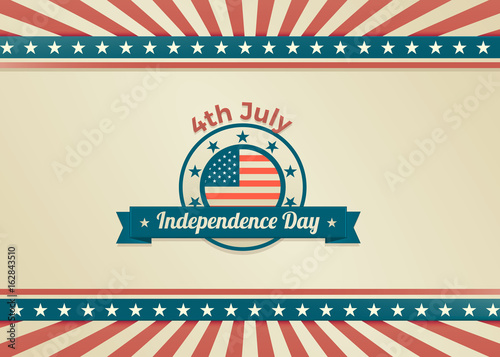 4th of July, Independence Day retro design. Vector illustration for posters, flyers, cards, banners, covers, invitations etc