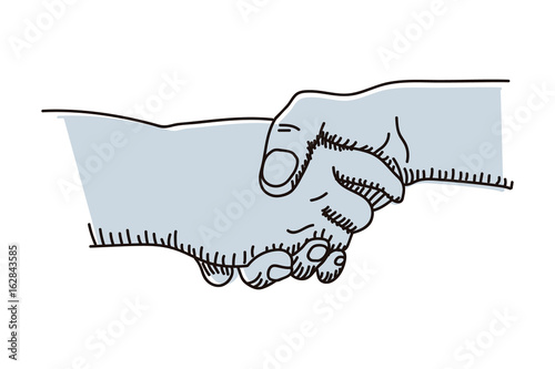 Handshake vector illustration. Represents business, teamwork, union and other concepts.