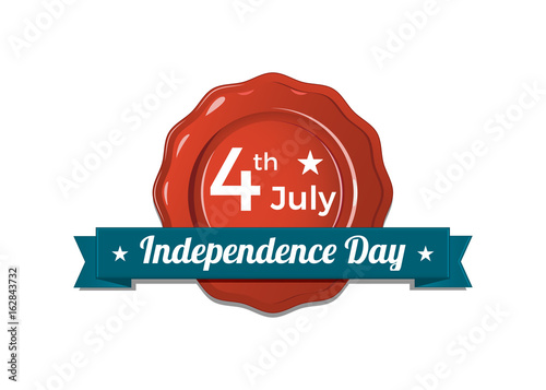 Wax seal for 4th of july, American Independence Day. Vector illustration design