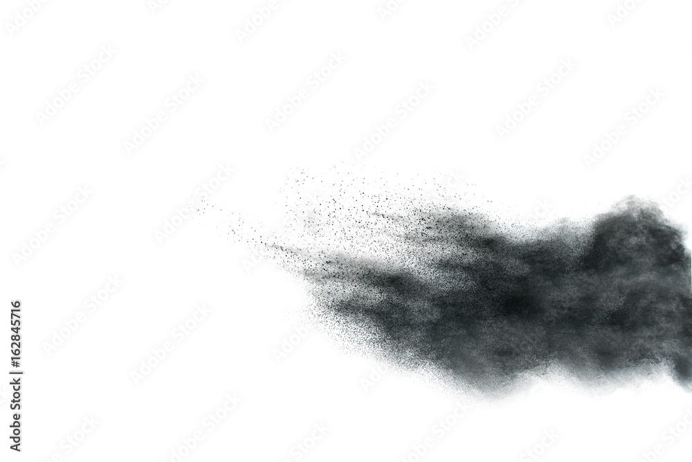 Fototapeta premium powder explosion.Powder explosion. Closeup of blue dust particle explosion isolated on background