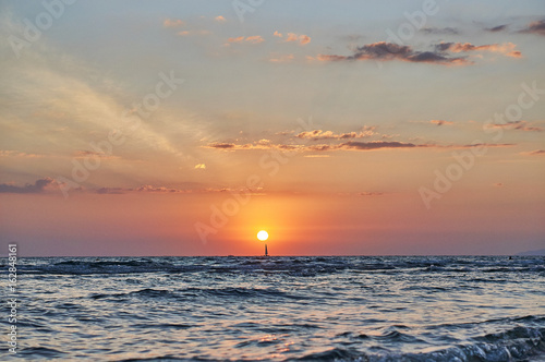 Sunset on the sea beach  