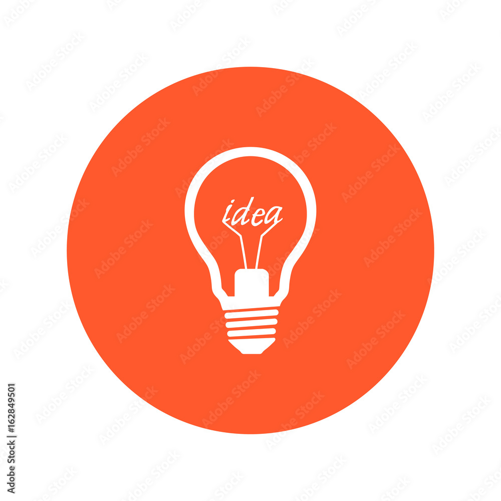 Light lamp sign icon. Idea symbol. Flat design style. Light lamp sign icon. Idea symbol. Flat design style.
