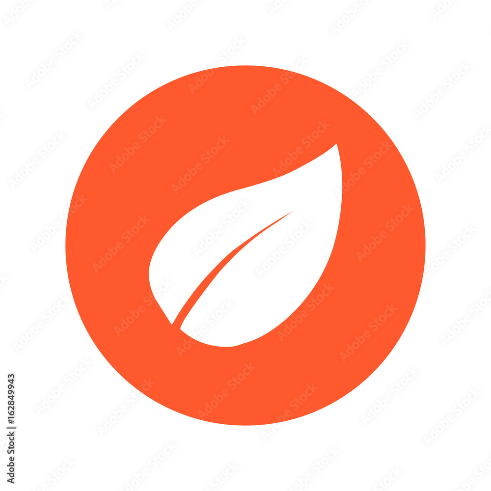 Leaf icon. Fresh natural product. Organic product symbol. Flat design style. Leaf icon. Fresh natural product. Organic product symbol. Flat design style.