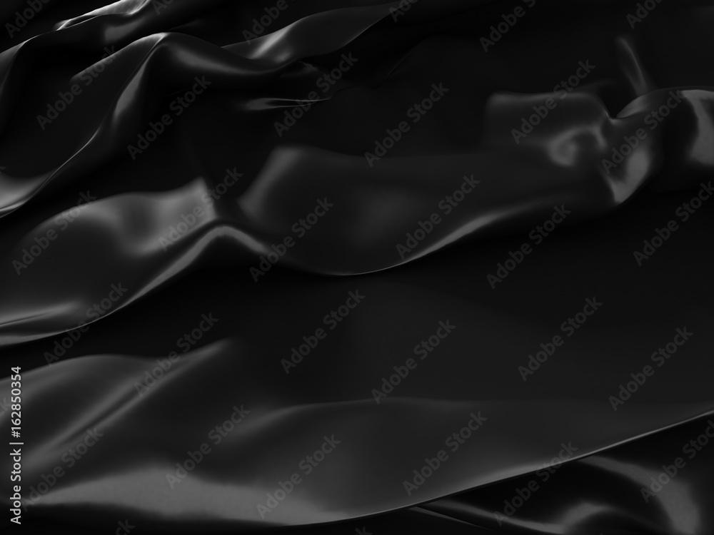 Fototapeta premium Black Silk Cloth Abstract Background