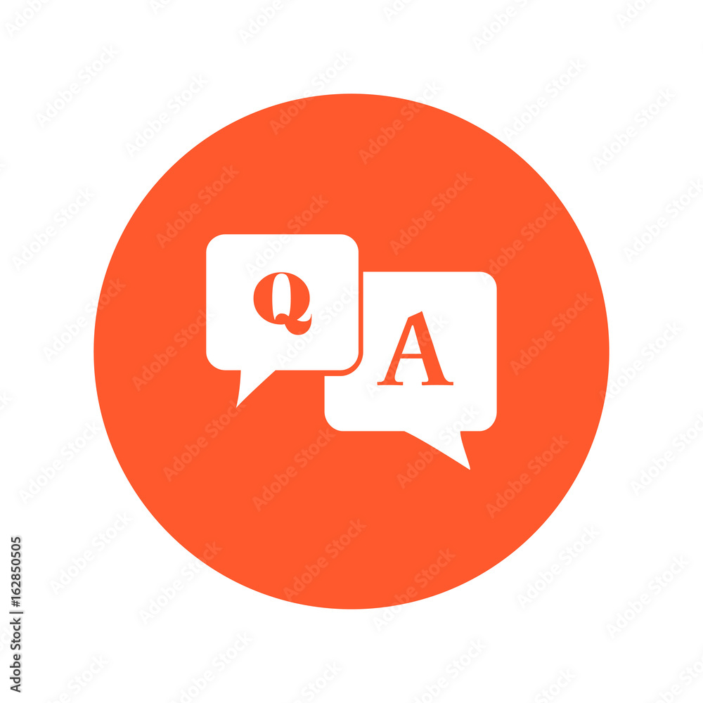 Q&A sign symbol. Speech bubbles with question and answer. Q&A sign symbol. Speech bubbles with question and answer.