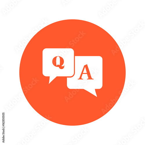 Q&A sign symbol. Speech bubbles with question and answer.