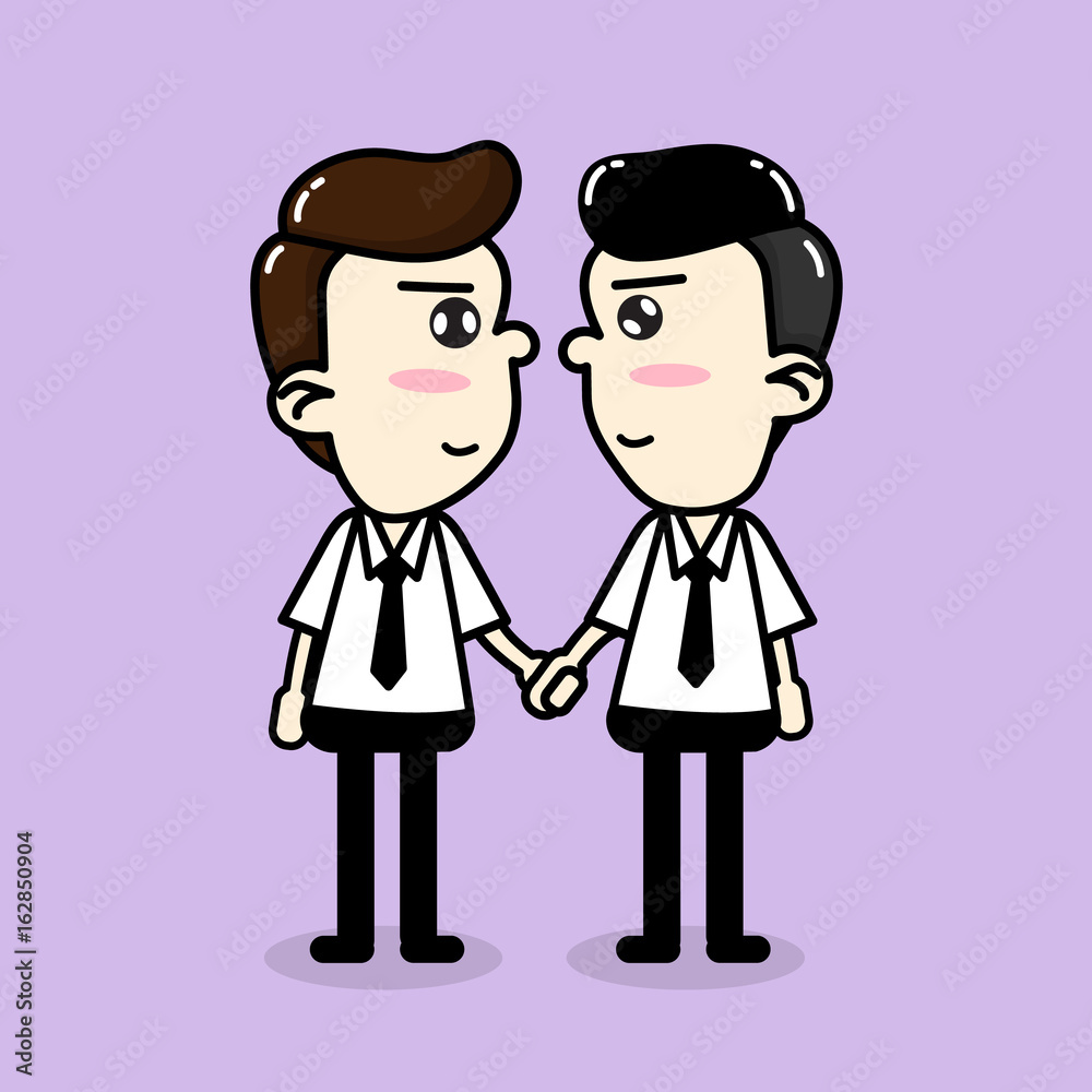 Gay Couple hold hand , Gay vector cartoon concept design. Gay Couple hold hand , Gay vector cartoon concept design.