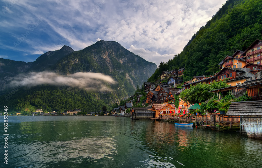 Hallstatt alpine village on a lake in Salzkammergut, Austria