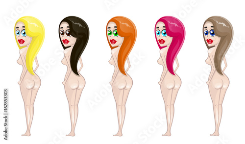 Vector illustration of girls.