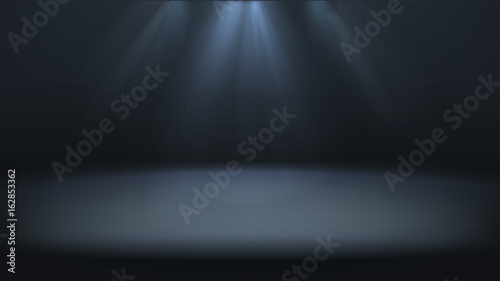 Dark gray empty studio room background with lighting © tatiana_tigris