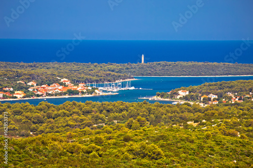 Aerial view of Veli Rat bay and lighthouse photo