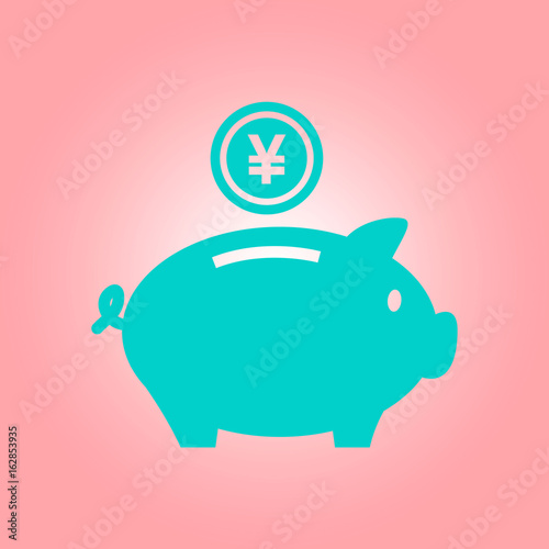 Piggy bank icon. Pictograph of moneybox. Flat design.