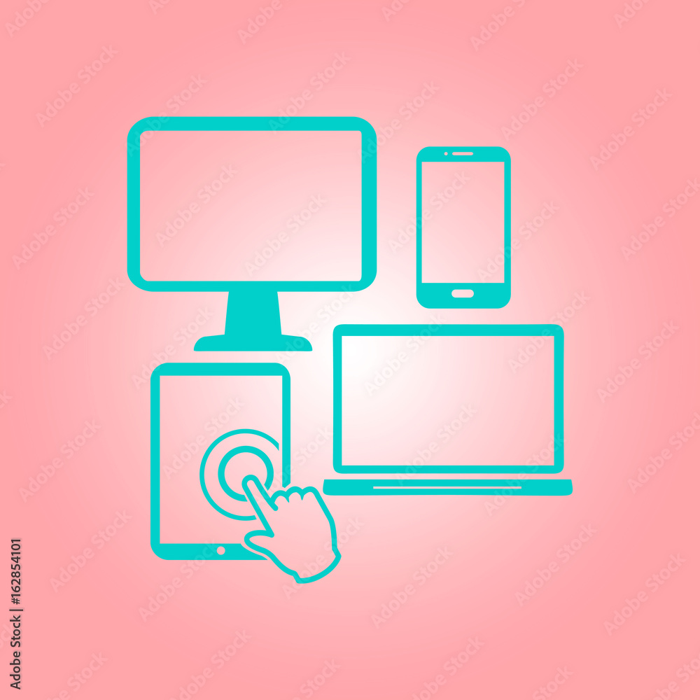 Smartphone computer tablet netbook symbol. Flat design. Smartphone computer tablet netbook symbol. Flat design.