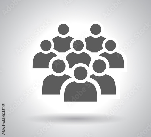 Illustration of crowd people - icon silhouettes vector. 