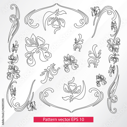 Ornament and decor, design elements. Decoration of the page. Vector illustration. Isolated on white background.
