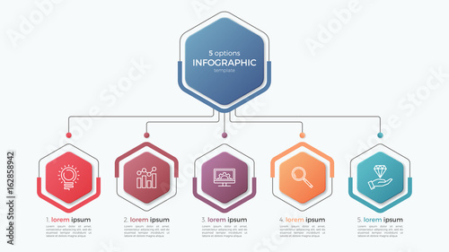 Presentation business infographic template with 5 options.