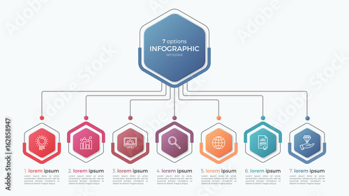 Presentation business infographic template with 7 options.
