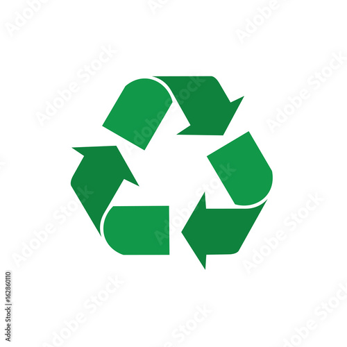 Recycle Symbol Green Arrows Logo Web Icon Vector Illustration
