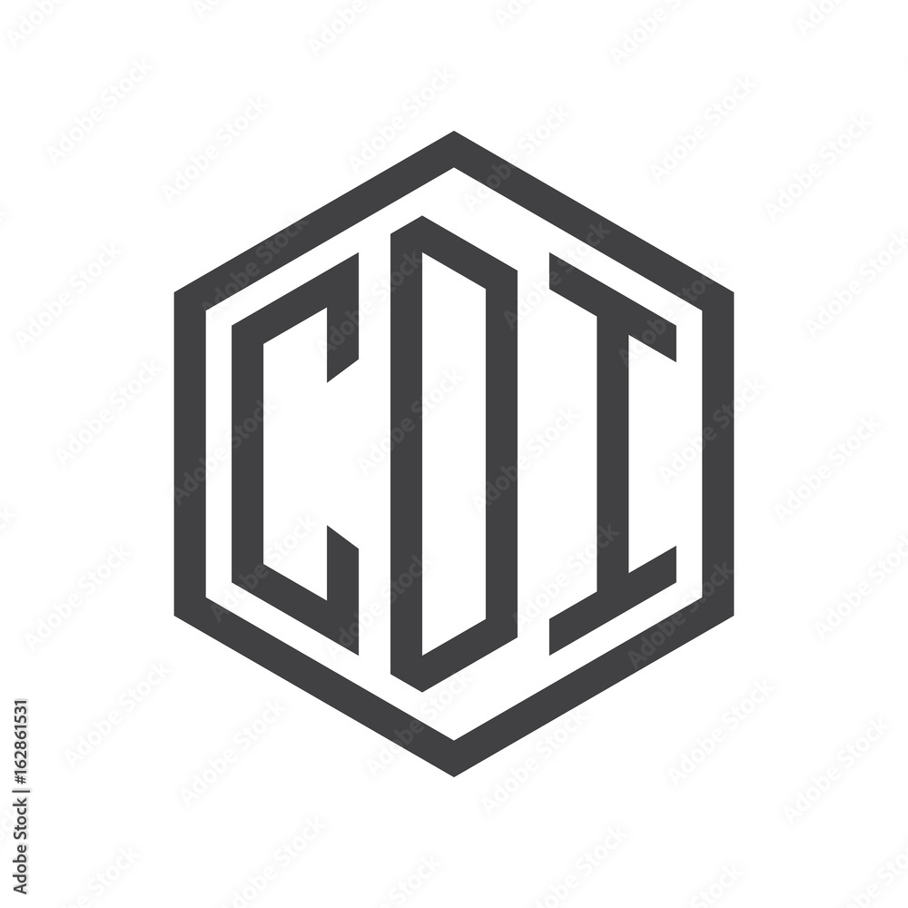 three-letter initials hexagon logo black three-letter initials hexagon logo black