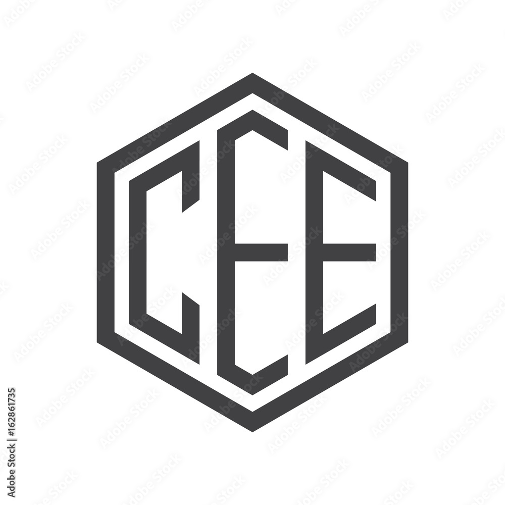 three-letter initials hexagon logo black three-letter initials hexagon logo black