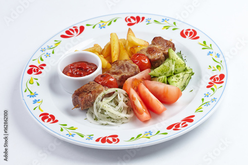 kebab with vegetables