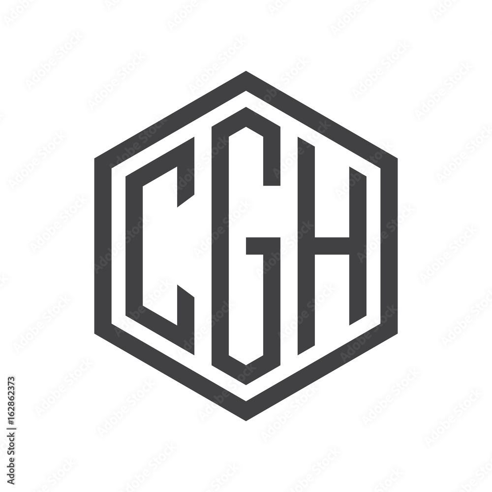 three-letter initials hexagon logo black three-letter initials hexagon logo black