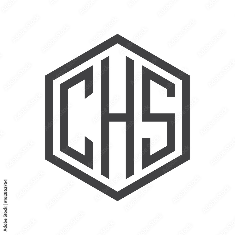 three-letter initials hexagon logo black three-letter initials hexagon logo black