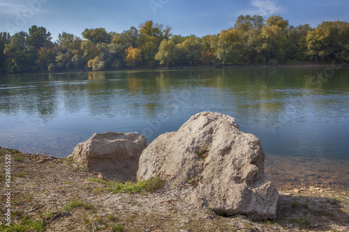 rocks on the river shore