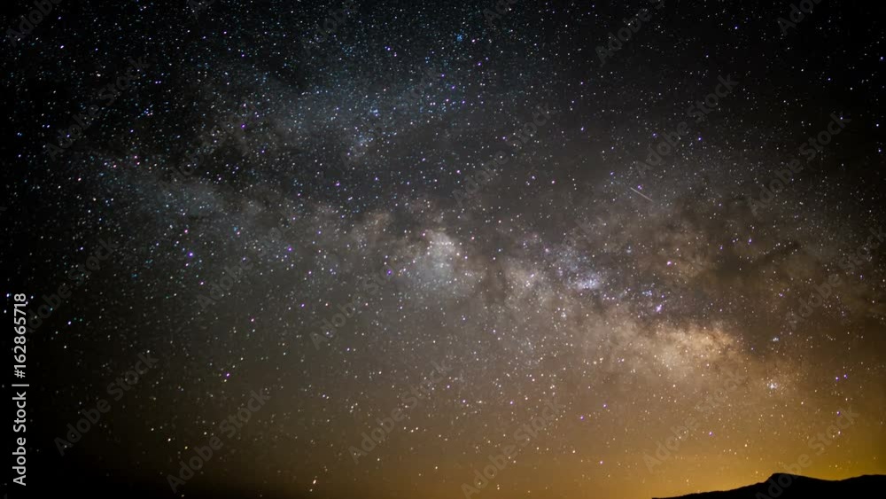 Milky Way Galaxy in Spring Season Sky Time Lapse of Stars and Meteors Milky Way Galaxy in Spring Season Sky Time Lapse of Stars and Meteors