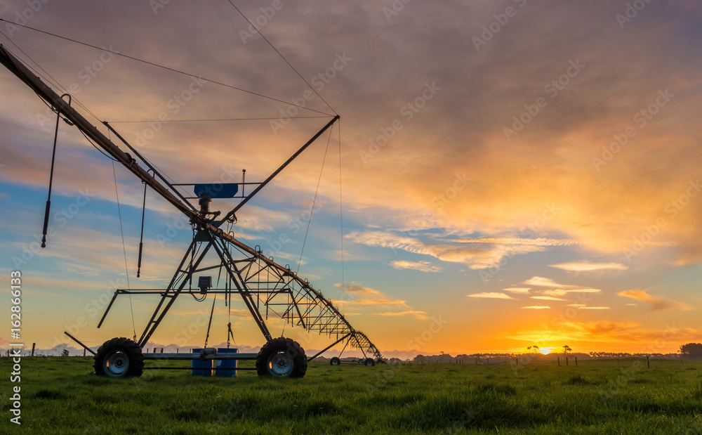 Fototapeta premium Irrigation Farming New Zealand Susnet