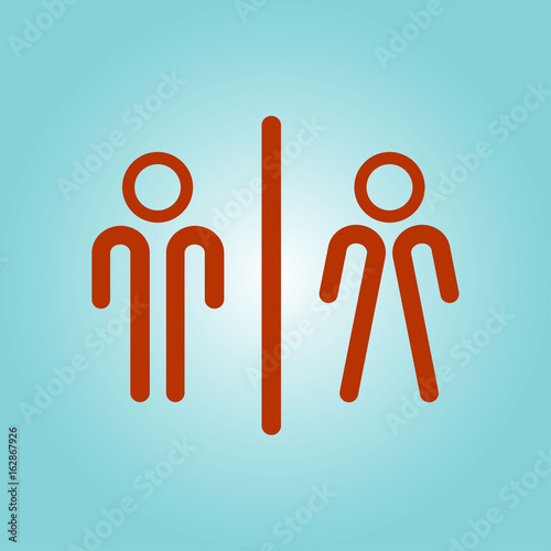 WC sign icon. Male and Female toilet. Flat design. 