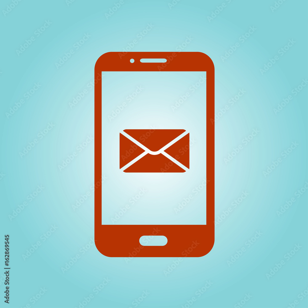 Smartphone email or sms icon. Mobile mail sign symbol. Smartphone email or sms icon. Mobile mail sign symbol.