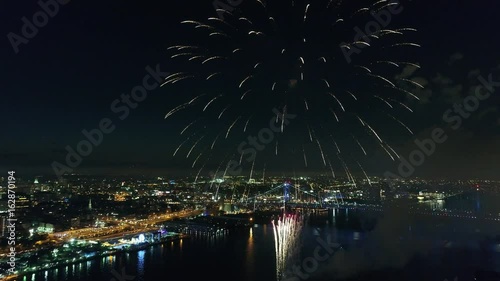 Fireworks over the Delaware River Philadelphia Pennsylvania Grand Finale