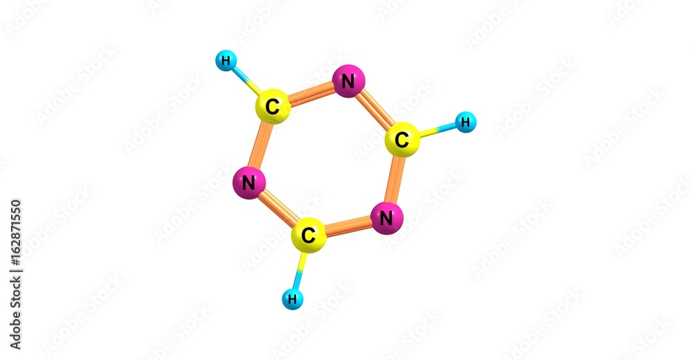 Triazine molecular structure isolated on white Triazine molecular structure isolated on white