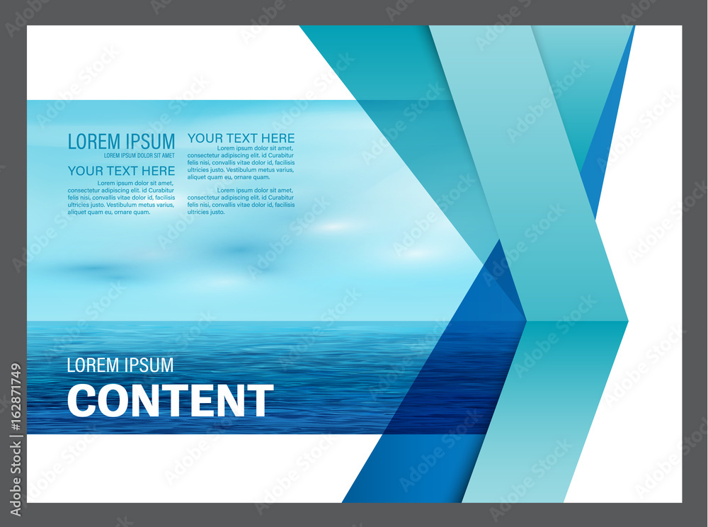 Fototapeta premium Summer Sea and blue sky presentation layout design template background for tourism travel business. illustration vector artwork.